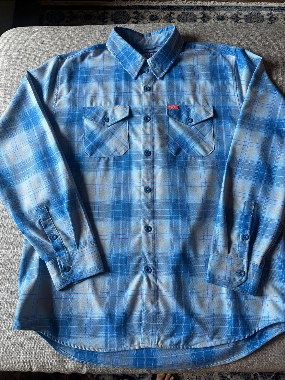 DIXXON Blue Plaid Long-Sleeve Button-Down Shirt